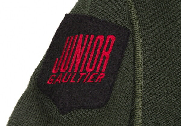 JUNIOR GAULTIER Sleeve Logo Patch Sweater Khaki Size 42