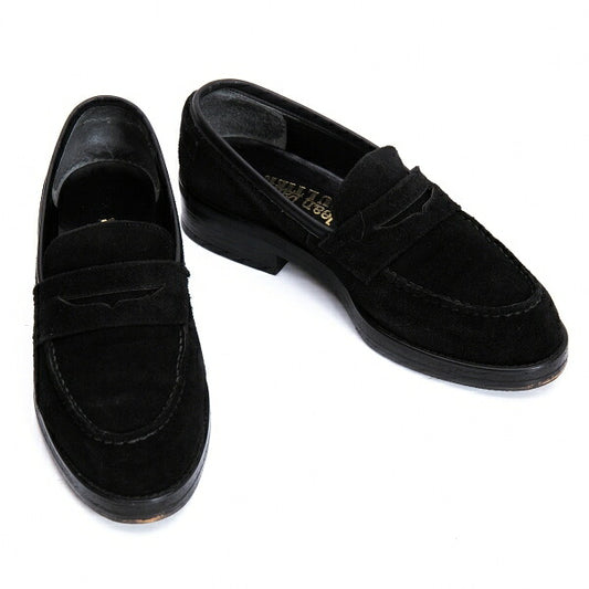 Jean Paul GAULTIER Suede Penny Loafers Black Size 22.5CM