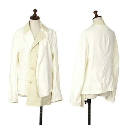 Y's 22SS Garment-Dyed Asymmetric Layered Jacket White Size 2