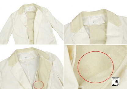 Y's 22SS Garment-Dyed Asymmetric Layered Jacket White Size 2