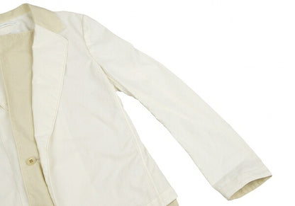 Y's 22SS Garment-Dyed Asymmetric Layered Jacket White Size 2