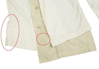 Y's 22SS Garment-Dyed Asymmetric Layered Jacket White Size 2