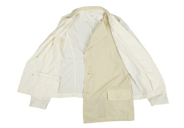 Y's 22SS Garment-Dyed Asymmetric Layered Jacket White Size 2
