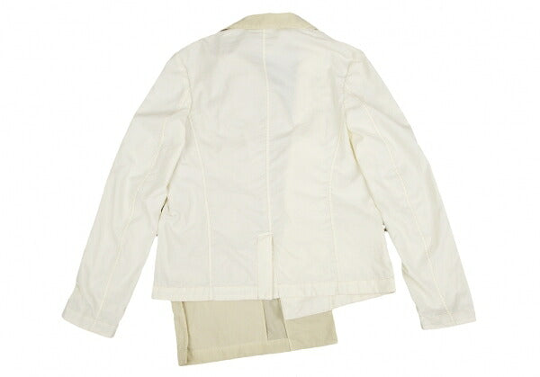 Y's 22SS Garment-Dyed Asymmetric Layered Jacket White Size 2