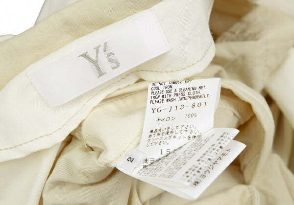Y's 22SS Garment-Dyed Asymmetric Layered Jacket White Size 2