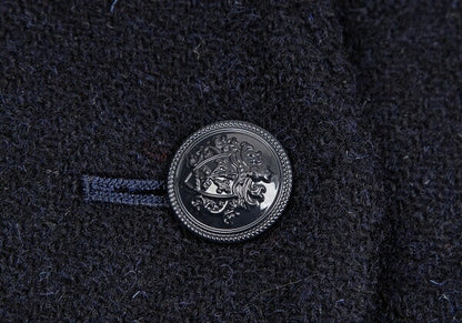 KEITA MARUYAMA Harris Tweed Stitched Jacket Navy Size 1