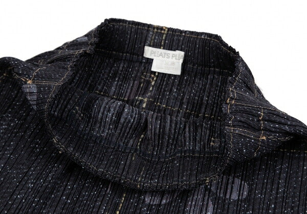 PLEATS PLEASE Denim Transfer Flower Skirt Blue Size 3