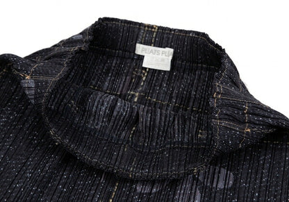 PLEATS PLEASE Denim Transfer Flower Skirt Blue Size 3