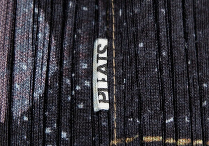 PLEATS PLEASE Denim Transfer Flower Skirt Blue Size 3