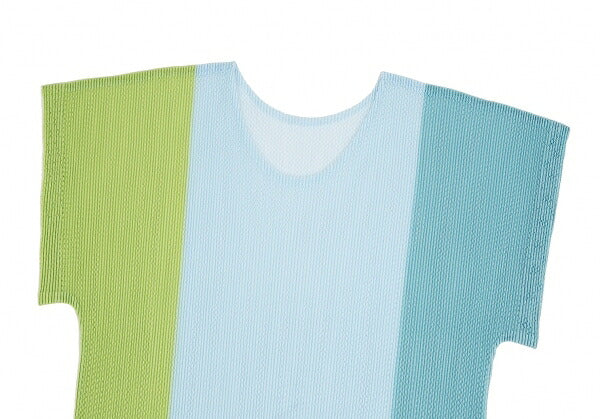 PLEATS PLEASE Tricolor Mesh Cutsew Top Green Size 3