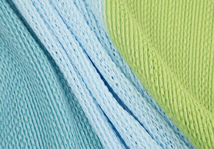 PLEATS PLEASE Tricolor Mesh Cutsew Top Green Size 3