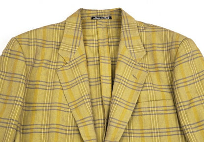 EMPORIO ARMANI Linen Blend Check Jacket Light Green Size L