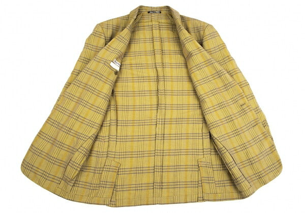 EMPORIO ARMANI Linen Blend Check Jacket Light Green Size L