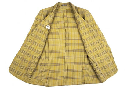 EMPORIO ARMANI Linen Blend Check Jacket Light Green Size L