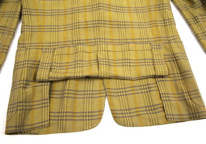 EMPORIO ARMANI Linen Blend Check Jacket Light Green Size L
