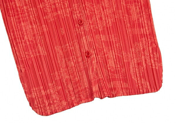 PLEATS PLEASE Polyester China Print Button-Up Pink Size 4