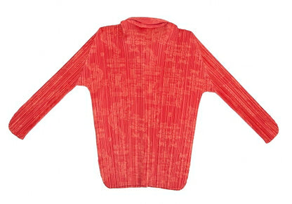 PLEATS PLEASE Polyester China Print Button-Up Pink Size 4