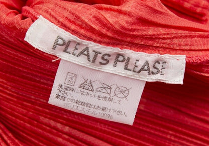 PLEATS PLEASE Polyester China Print Button-Up Pink Size 4