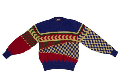 ISSEY MIYAKE Wool Acrylic 3D Knit Sweater Blue Size L