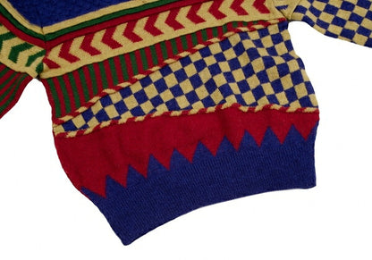 ISSEY MIYAKE Wool Acrylic 3D Knit Sweater Blue Size L