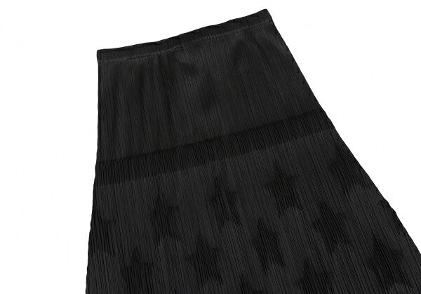 PLEATS PLEASE Polyester Star Embossed Skirt Black Size 3
