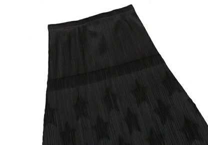 PLEATS PLEASE Polyester Star Embossed Skirt Black Size 3