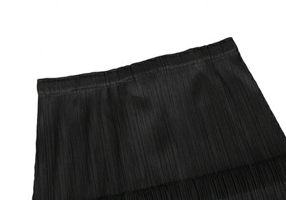 PLEATS PLEASE Polyester Star Embossed Skirt Black Size 3