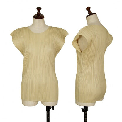 PLEATS PLEASE French Sleeve Top Beige Size M