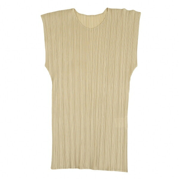 PLEATS PLEASE French Sleeve Top Beige Size M
