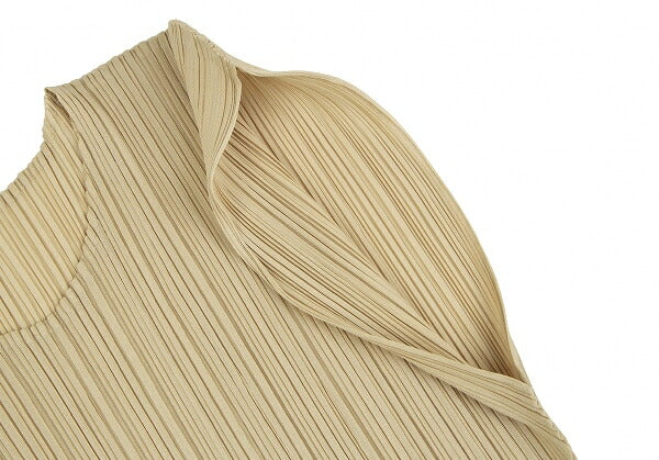 PLEATS PLEASE French Sleeve Top Beige Size M
