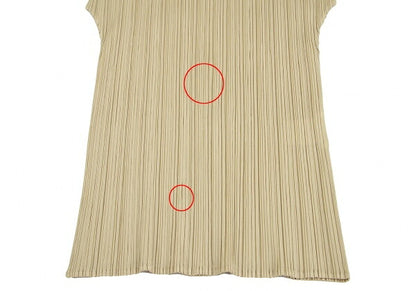 PLEATS PLEASE French Sleeve Top Beige Size M