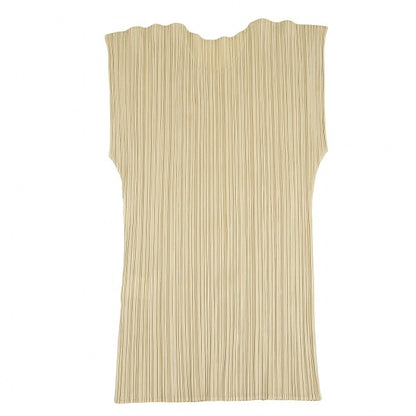 PLEATS PLEASE French Sleeve Top Beige Size M