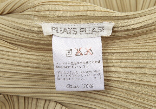 PLEATS PLEASE French Sleeve Top Beige Size M