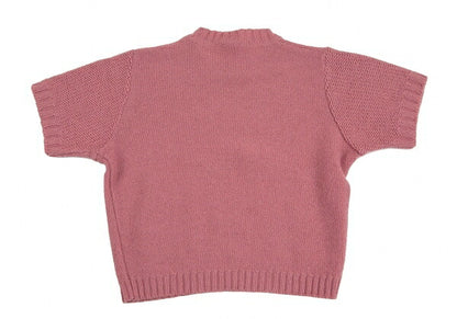JPG by GAULTIER Wool Blend Short Sleeve Sweater Pink Size M