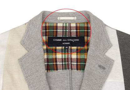 COMME des GARCONS HOMME Patchwork Cotton Jacket Gray Size M