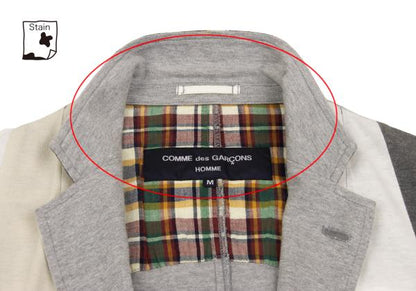 COMME des GARCONS HOMME Patchwork Cotton Jacket Gray Size M