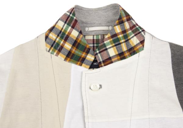 COMME des GARCONS HOMME Patchwork Cotton Jacket Gray Size M