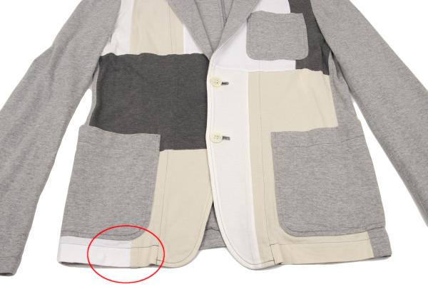 COMME des GARCONS HOMME Patchwork Cotton Jacket Gray Size M