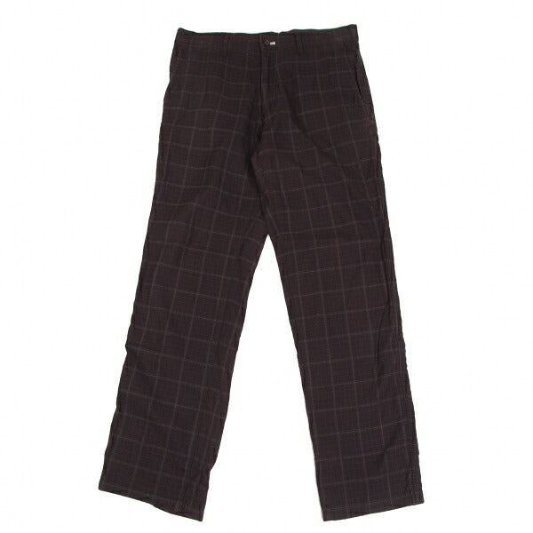 COMME des GARCONS HOMME Cotton Check Dark Brown Pants Size L