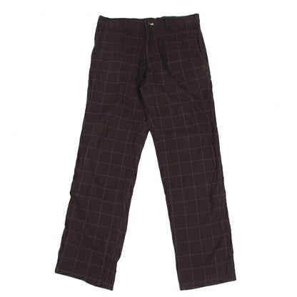 COMME des GARCONS HOMME Cotton Check Dark Brown Pants Size L