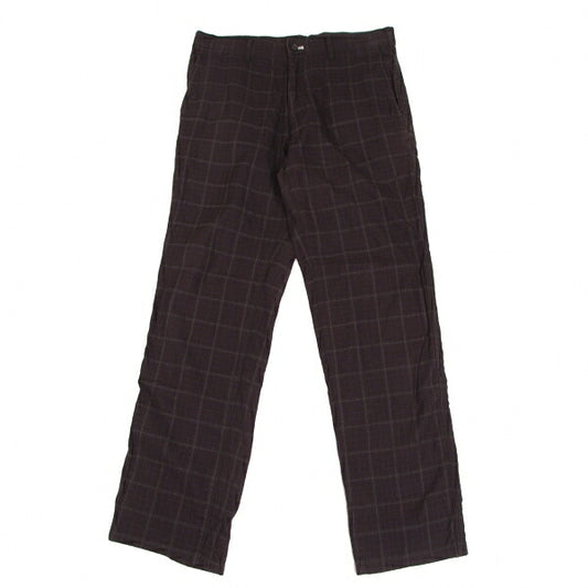COMME des GARCONS HOMME Cotton Check Dark Brown Pants Size L
