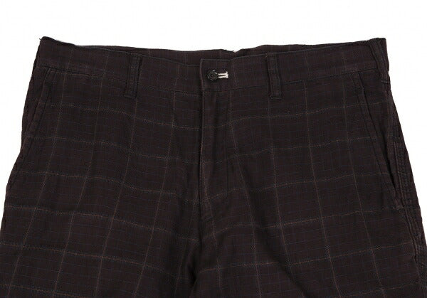 COMME des GARCONS HOMME Cotton Check Dark Brown Pants Size L