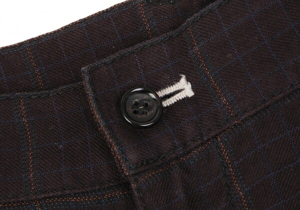 COMME des GARCONS HOMME Cotton Check Dark Brown Pants Size L