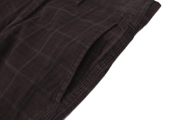COMME des GARCONS HOMME Cotton Check Dark Brown Pants Size L
