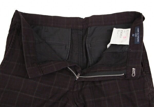 COMME des GARCONS HOMME Cotton Check Dark Brown Pants Size L