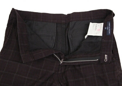 COMME des GARCONS HOMME Cotton Check Dark Brown Pants Size L