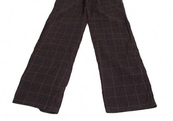 COMME des GARCONS HOMME Cotton Check Dark Brown Pants Size L