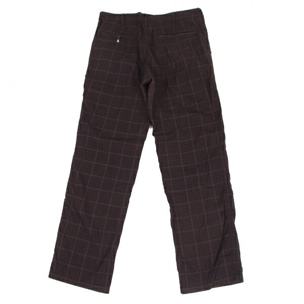 COMME des GARCONS HOMME Cotton Check Dark Brown Pants Size L