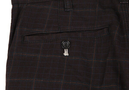 COMME des GARCONS HOMME Cotton Check Dark Brown Pants Size L