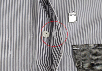CdG HOMME PLUS 10SS Check Pocket Stripe Shirt White Size S